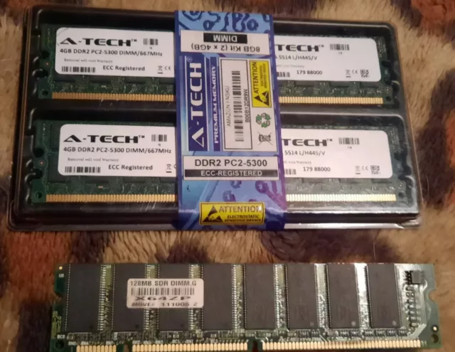A-TECH 8 GB (2x4GB) DDR2 PC2-5300 DIMM/67MHz ECC Registered Memory modules