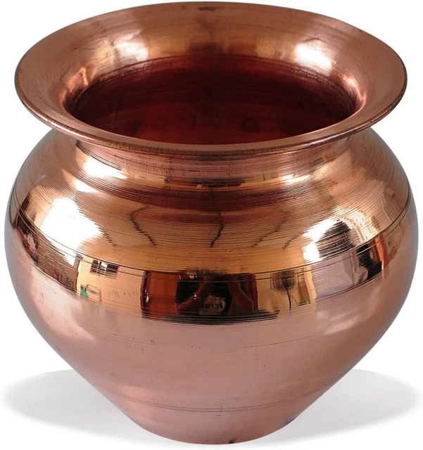 Einfaches Brown Handgefertigt Kupfer Kalasha 11.4cm 999ml Pack 1