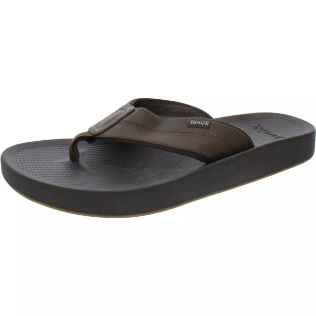 SANUK MENS BROWN Open Toe Slip On Thong Sandals Shoes 7 Medium (D) BHFO ...