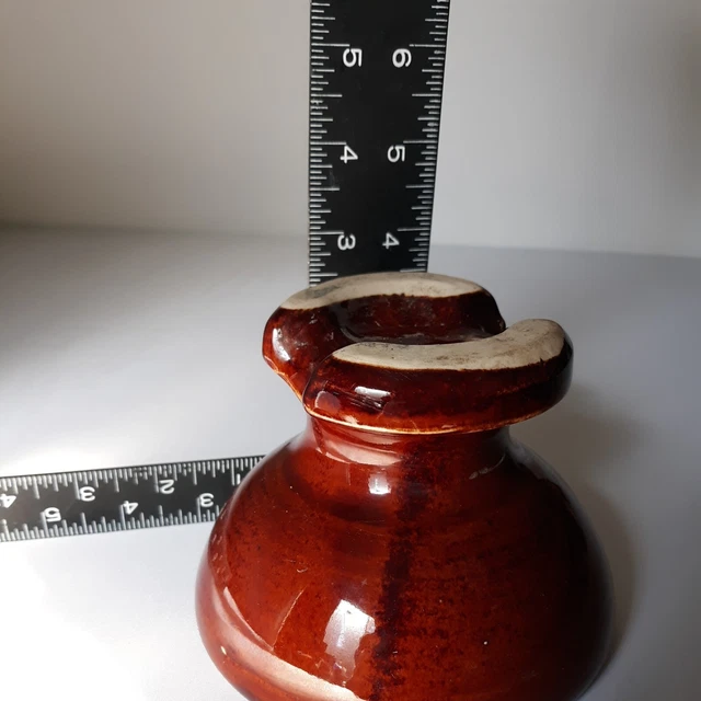 Vintage Large Pinco 63 High Voltage Insulator Ceramic Porcelain Brown 4