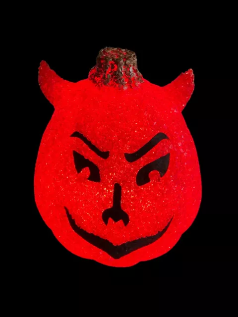 Vintage Red Devil Halloween Light Plastic Popcorn Lamp 8.5" x 7" WORKS