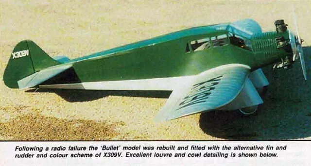 Alexander Bullet 63" Wingspan R/C Model Airplane Printed Plans & Templates