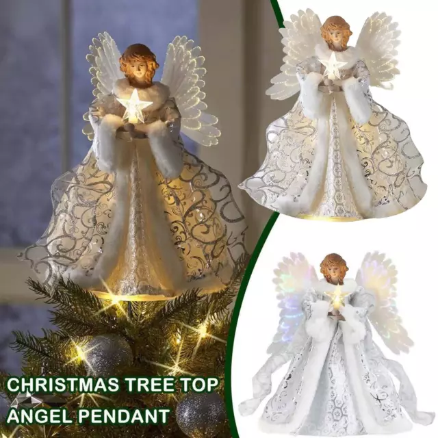 25cm Christmas Tree Topper Angel Fairy Festive Xmas Tree Top Ornament Decoration
