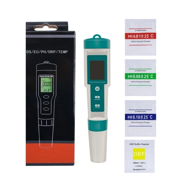 PH-TDS-TEMP-EC-Salinity-S.G-ORP Testing Meter for Pools Drinking Water Aquariums
