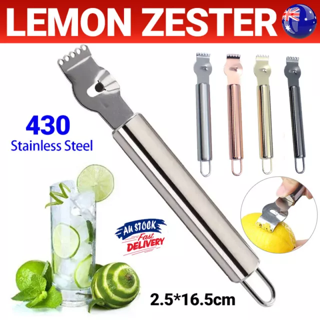 Lemon Zester Grater Knife Tool Stainless Steel with Channel Garnish Citrus Lime