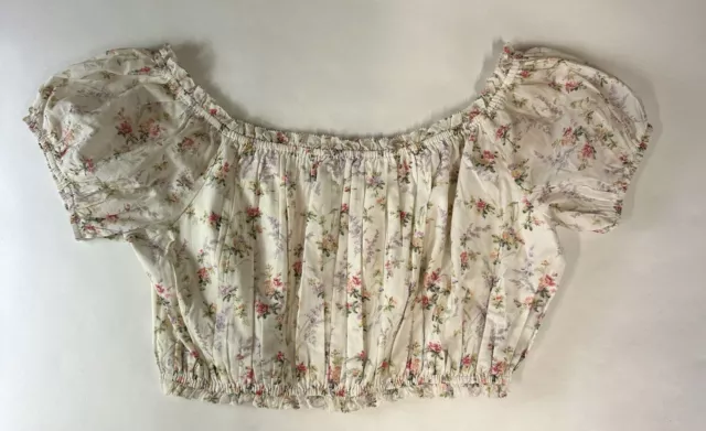 Polo Ralph Lauren Floral Cotton Cropped Off-Shoulder Size 2XL Top Women’s 3