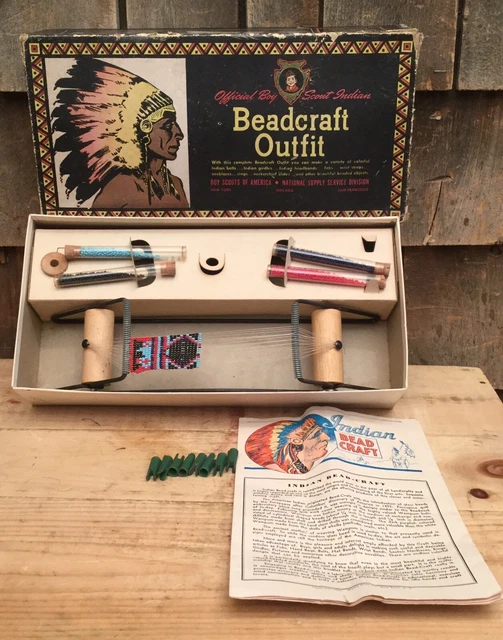 VINTAGE OFFICIAL BOY Scout Indian Beadcraft Outfit Belt Craft In vintage-official-boy-scout-indian-beadcraft-outfit-belt-craft-in