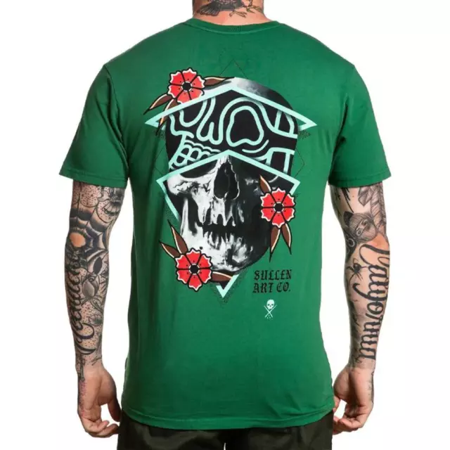 Sullen Art Collective Rigoni Skull Green Mens T-Shirt