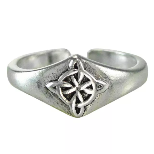 Sterling Silver Celtic Quaternary Witches Knot Toe Ring - Irish Witch Knotwork