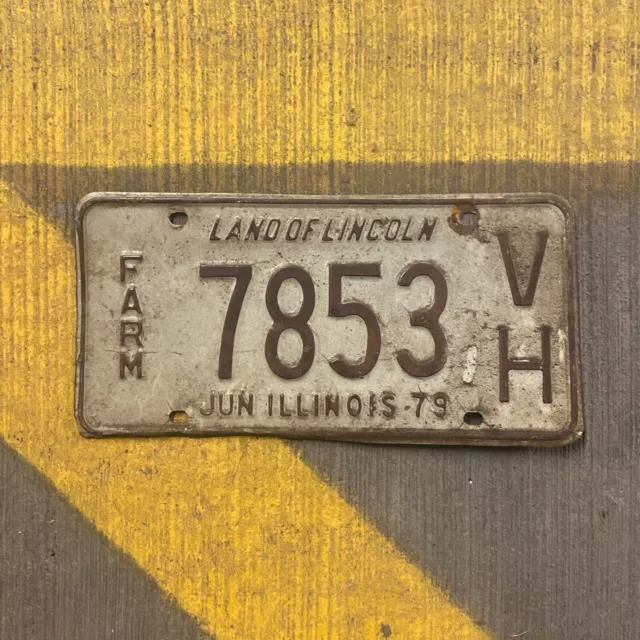 1979 Illinois FARM License Plate Garage Auto Tag Garage Wall Decor 7853 VH