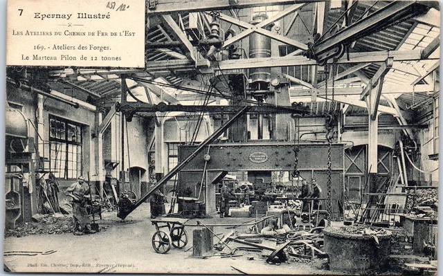 51 EPERNAY - atelier des chemins de fer, le marteau pilon
