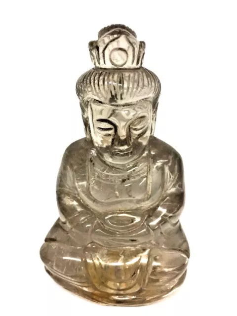 Chinese Crystal Rock Finely Carved Guanyin Kwan Yin