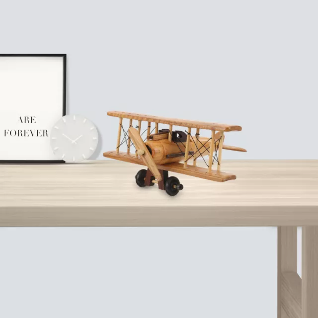 Retro-Holzflugzeug Hölzern Büro Wohnkultur Schrankdekoration Flugzeugmodell