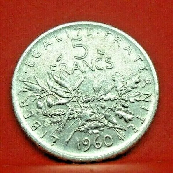 5 francs semeuse 1960 - SUP+ - argent - ancienne pièce monnaie France  - N22382