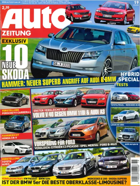 Auto Zeitung 19/2012 - BMW 520 - Volvo V40 - Seat Exeo -BMW 118i - Audi A3 1.8 T