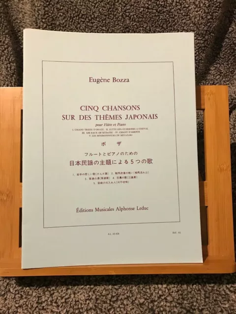 Eugène Bozza 5 chansons sur des thèmes japonais partition flûte piano éd. Leduc