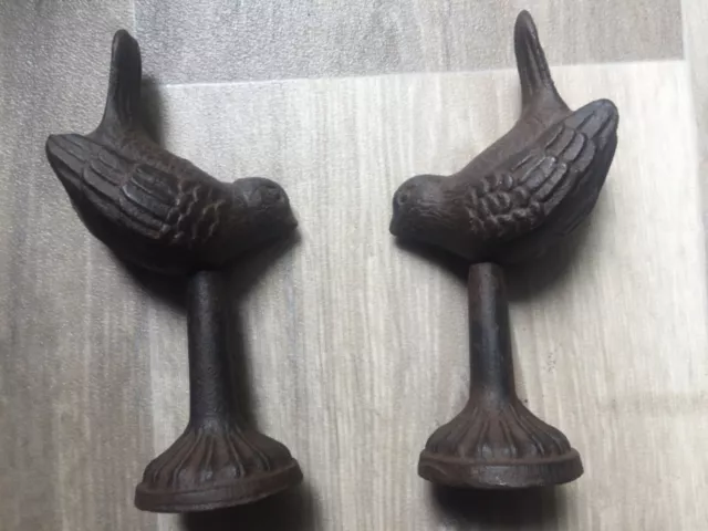 Vintage Cast Iron Bird On Stand Book Ends ? Antique Steel Rare Unique Aus