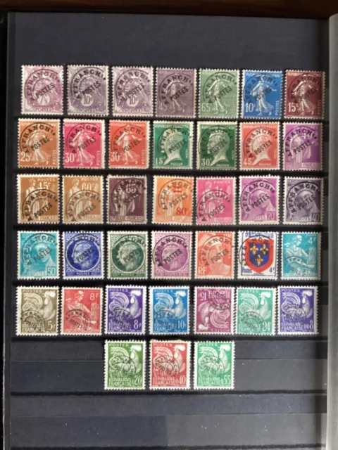 Lot de 38 timbres de France Préoblitérés sans gomme