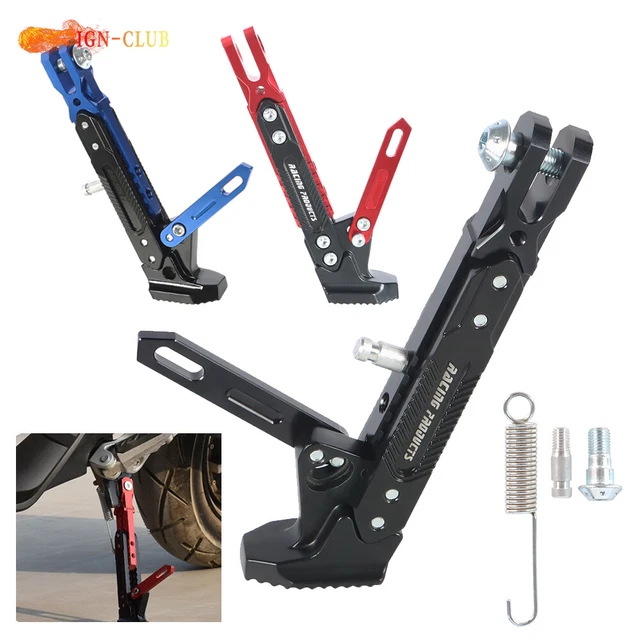 CNC Metal Kickstand Foot Side Support Parking Stand 19-24.5cm Adjustable
