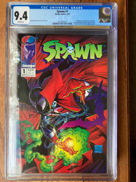 1992 Image Comics Spawn #1 CGC NM 9.4 White Pages McFarlane First Al Simmons Key