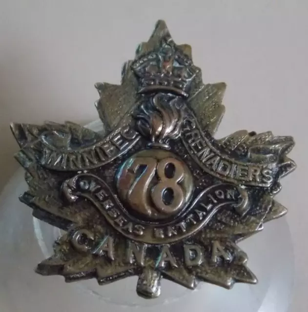 WWI Canadian Army 78th Battalion Collar Badge CEF Overseas Battalion