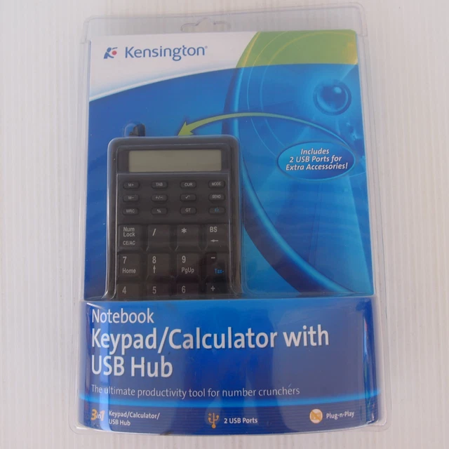 Kensington Notebook Keypad, calculator with USB hub new sealed packaging