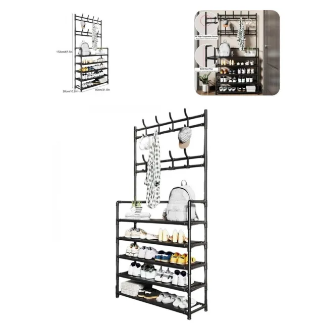 Shoes Rack Large Capacity Keep Tidy 5 Tiers Scarf Clothes Shoes Storage Bracket