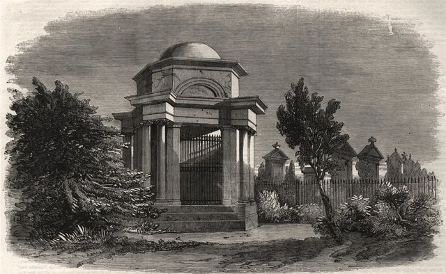 The Burns Centenary. The Burns Mausoleum, Dumfries. Scotland, old print, 1859