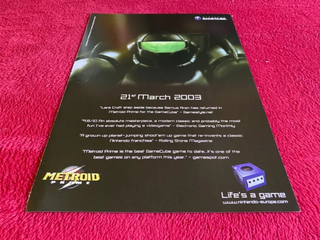 Pad68 Nintendo Gamecube Game Advert 12X9 Metroid Prime