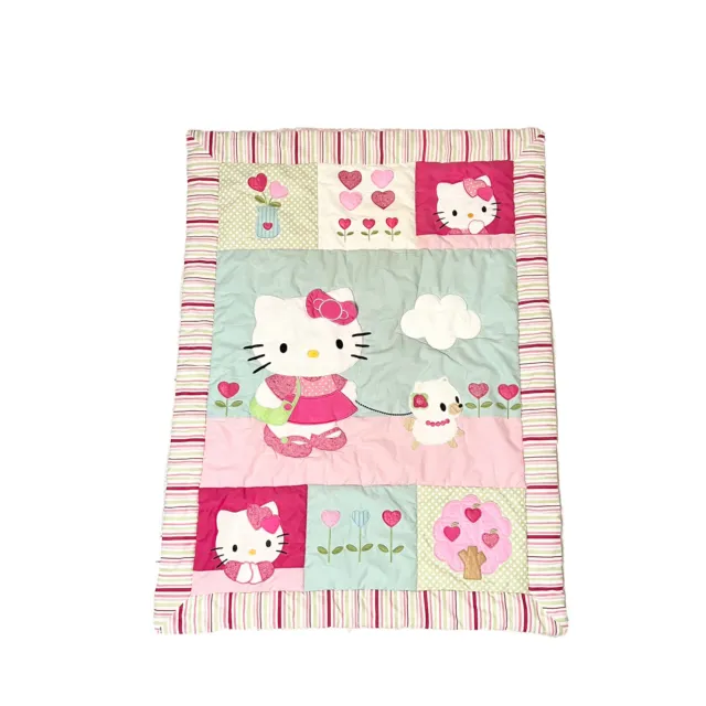 2008 Lambs Ivy HELLO KITTY Crib Comforter Fitted Sheet Bed Wall Decor