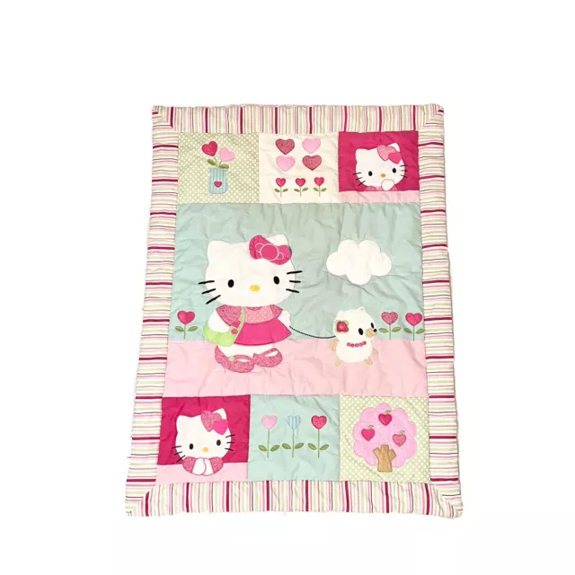 2008 Lambs Ivy HELLO KITTY Crib Comforter Fitted Sheet Bed Wall Decor