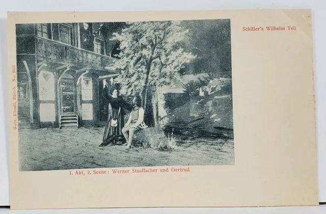 Wilhelm Tell Legendary Swiss Marksman Friedrich Schiller Play #2411 Postcard I3