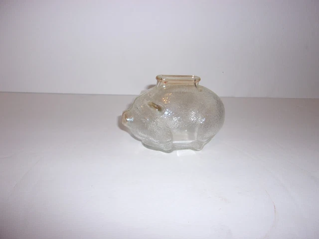 Vintage Anchor Hocking Glass Pig Piggy Bank Lot #2