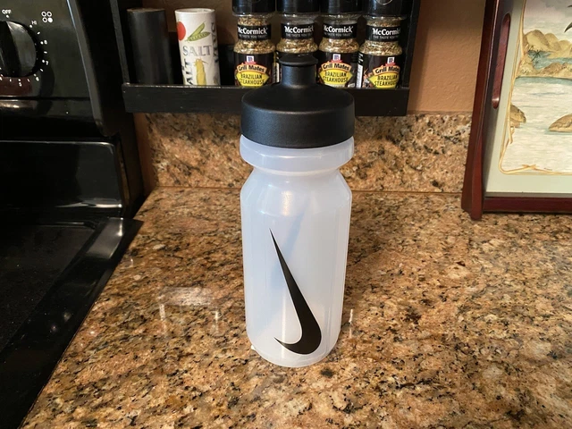 Nike 2.0 Clear Black Swoosh Big Mouth Sport Squeeze Water Bottle