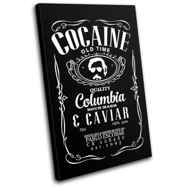 Cocaine Drug Whisky Parody Typography SINGLE CANVAS WALL ART Picture Print