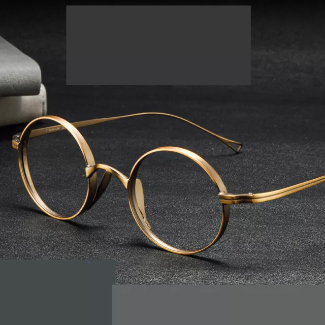 Retro Round Pure Titanium Glasses Frames Women Full Rim Eyeglasses Frames Men