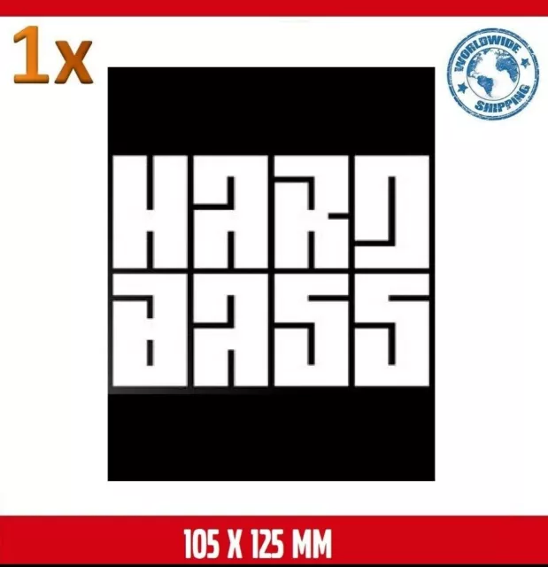 HARD BASS - 105x125mm - Autocollant, Sticker, Autocollant Étiquette Q-Dance  EUR 4,99 - PicClick FR