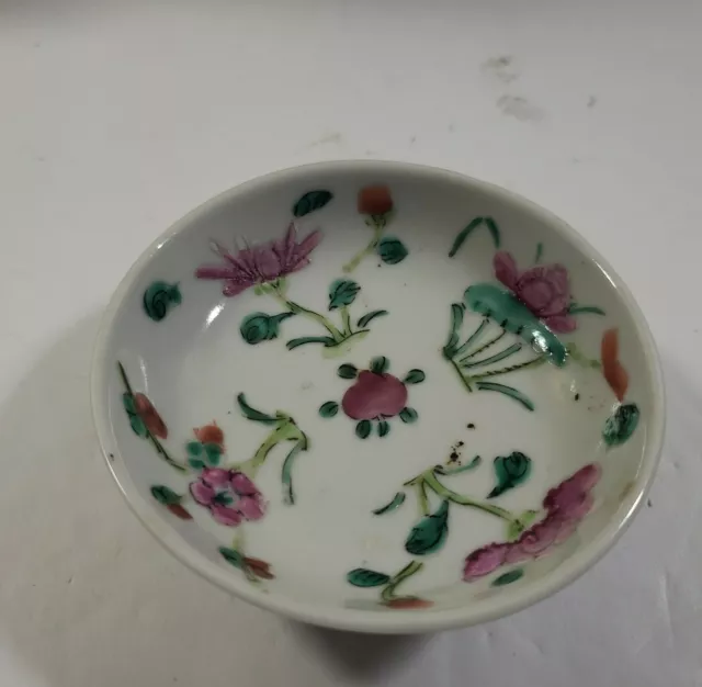 Antique Famille Rose 3 1/4" Footed Bowl