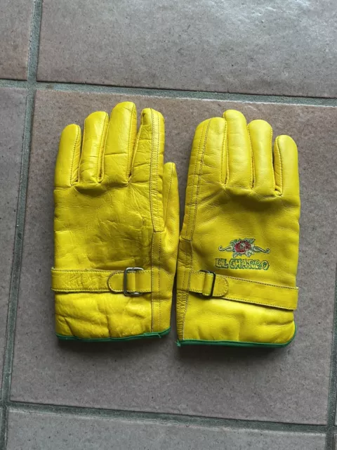 Guanti El Charro Gialli Yellow Size L Usati Pelle Leather Paninaro Usati Used