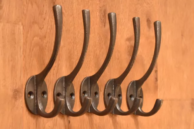 A Set Of Five Classic Antique Style Double Coat Hook Cast Iron Hook Ph1