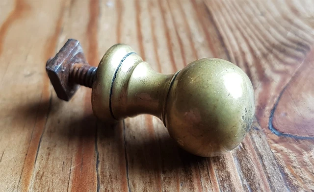 Antique Old Vintage Solid Brass Handle Cabinet Drawer Pull