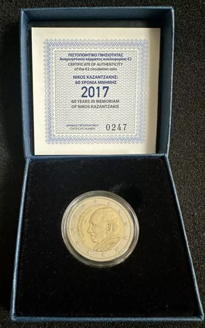 2 Euro Griechenland 2017 - Nikos Kazantzakis Griechenland PP