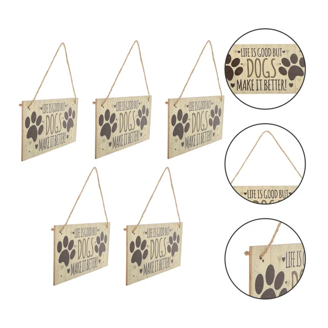 5 piezas Puerta Hogar Perro Decoración Advertencia Decoración Colgante Pollos Cuidado