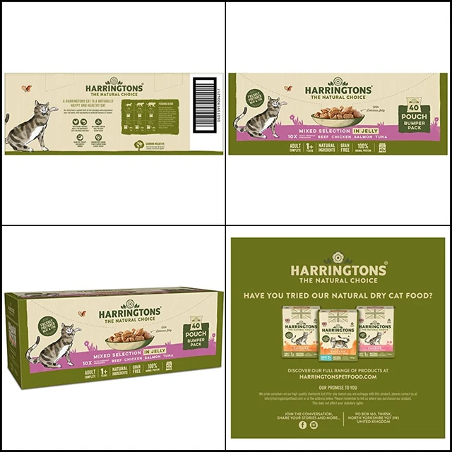 Harringtons Mixed Selection in Jelly Wet Adult Cat Food Bumper Pack 40 x 85g