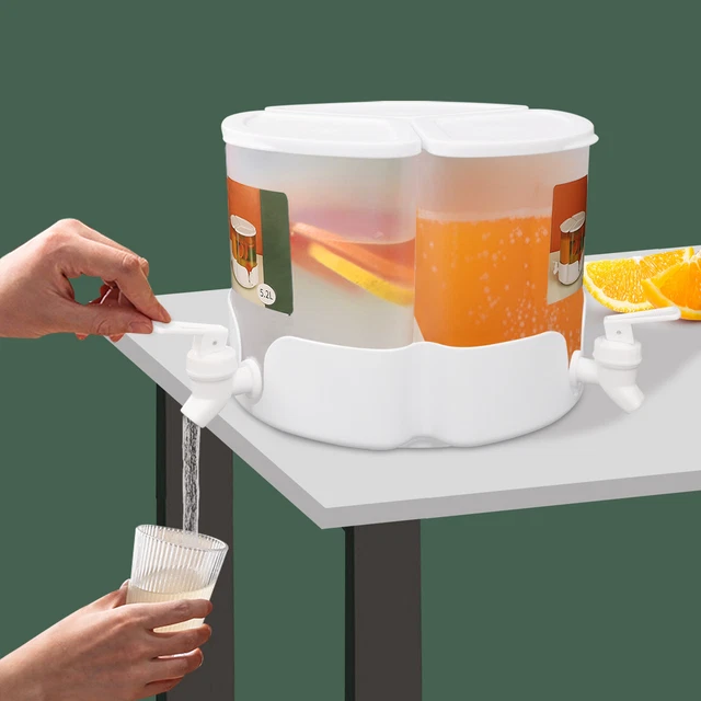 1.3Gal Juice Dispenser Cold Drink Beverage Dispenser Machine 3 Faucets for Party