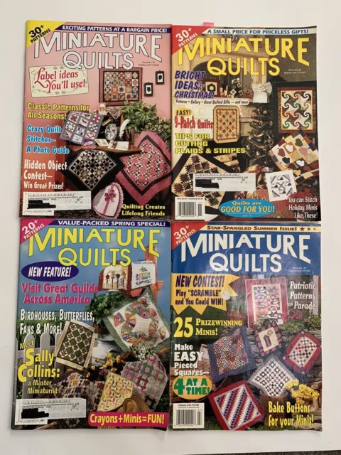 Vintage Miniature Quilts Magazine 1997 1998 Lot of 4 Issues Crafts Patterns