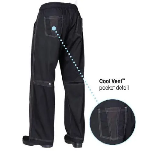 Chef Works Cool Vent Baggy Chef Pants - Black - All Sizes