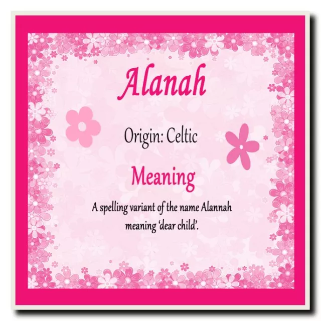 Alanah Personalised Name Meaning Coaster