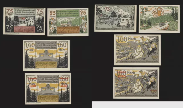 Braunschweig  25 Pf , 75 Pf , 1,60 Mk , 0,50 Mk  Serienscheine Notgeld  GM  156