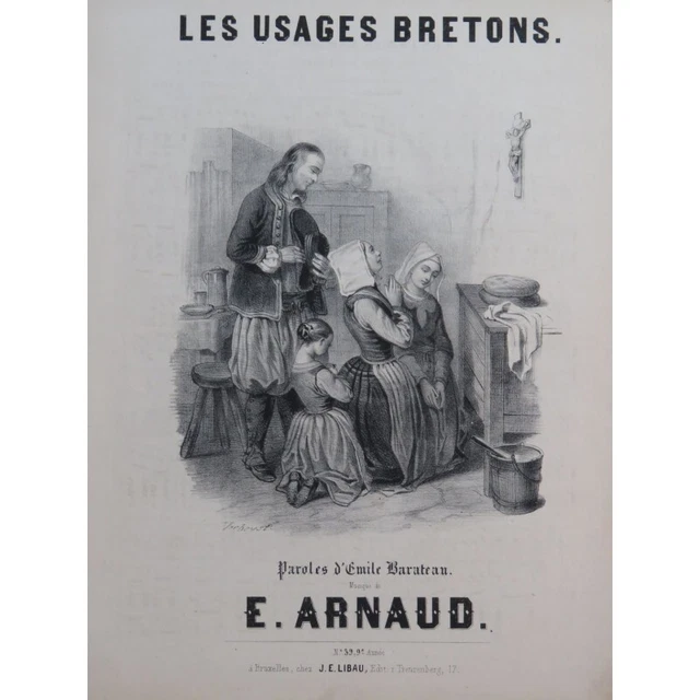 ARNAUD Étienne Les Usages Bretons Chant Piano ca1850